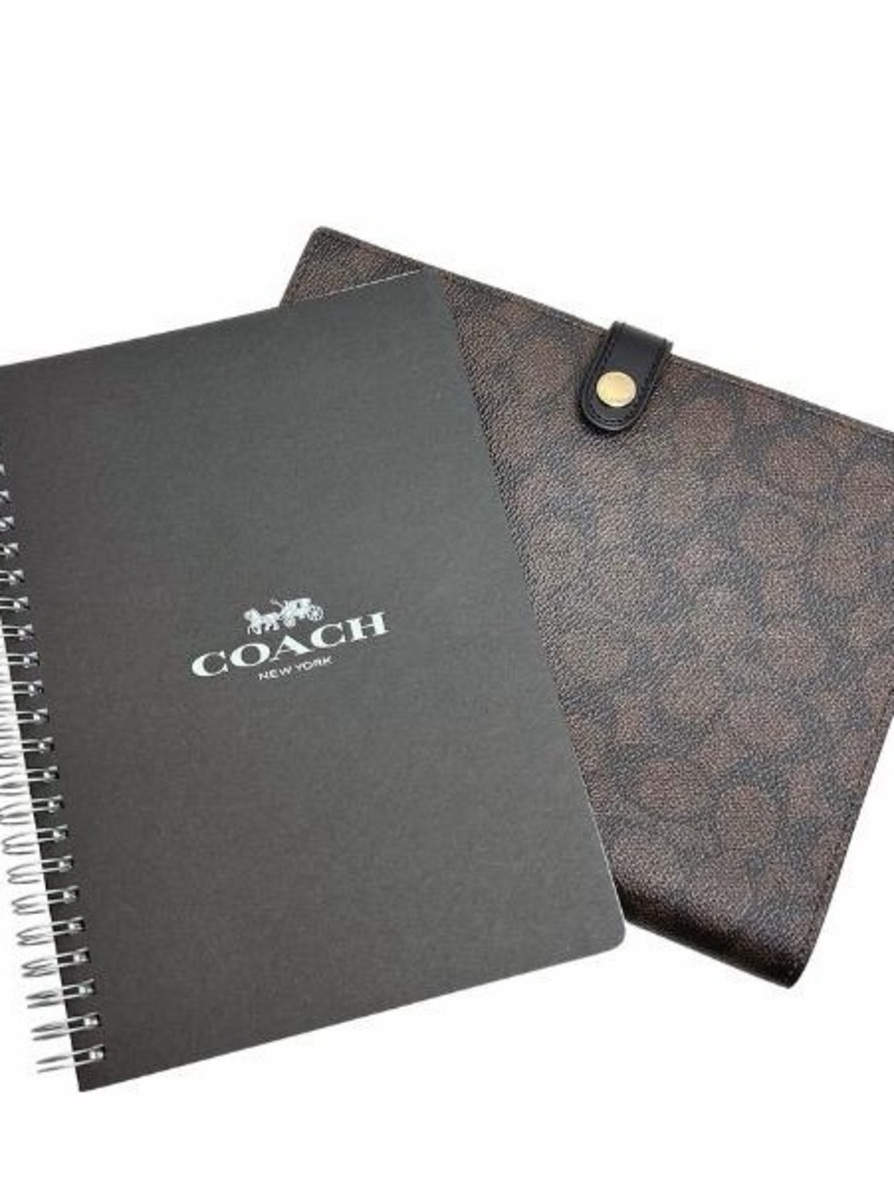 Coach Brown Leather Notebook with Embossed Logo - Picture 2 of 15